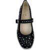 Miss Sadie Bow Round Toe Rubber Sole Ballet Flats, Black Studs - Flats - 7