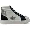 Miss Hannah Round Toe High-Top Lace-Up Sneaker, Black & White - Sneakers - 1 - thumbnail