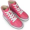 Miss Hannah Round Toe High-Top Lace-Up Sneaker, Hot Pink - Sneakers - 6