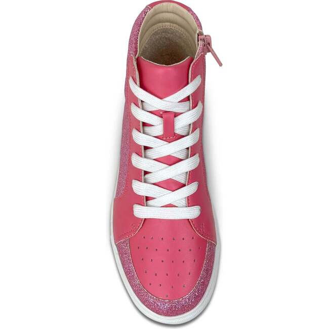 Miss Hannah Round Toe High-Top Lace-Up Sneaker, Hot Pink - Sneakers - 7