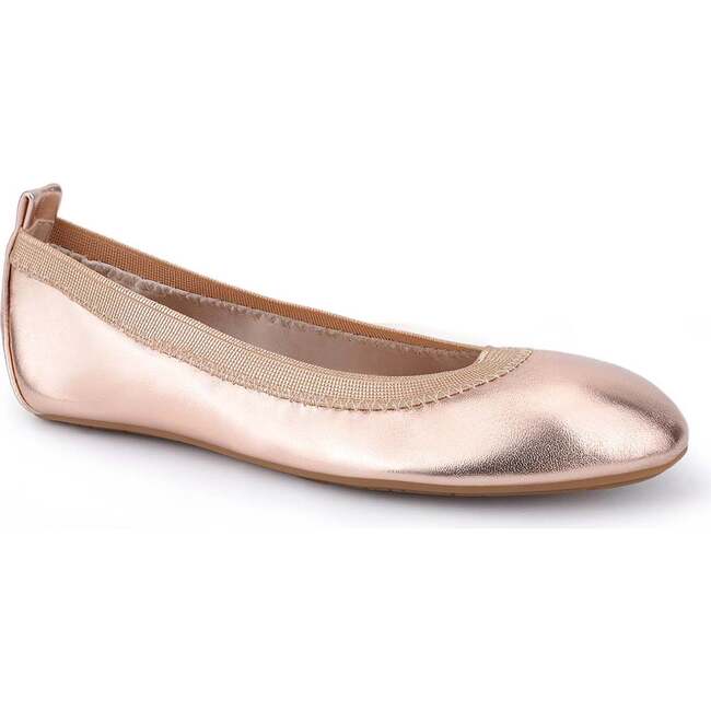 Miss Samara Elastic Top Slip-On Ballet Flats, Rose Gold - Flats - 2