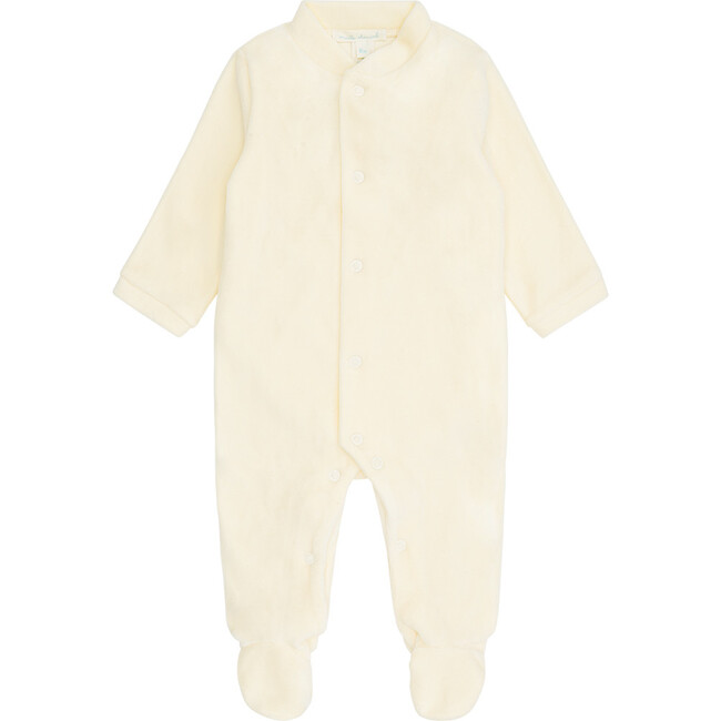 Angel Wing Gold Velour Sleepsuit, Cream - Onesies - 2