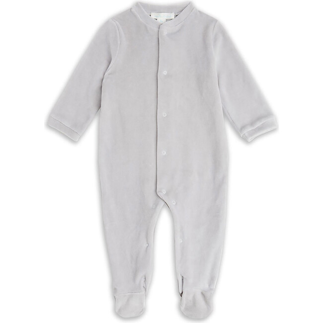 Angel Wing Velour Sleepsuit in Grey - Onesies - 2