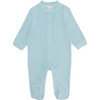 Angel Wing Gold Velour Sleepsuit, Dusty Blue - Onesies - 2