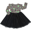 Sweet and Spooky Glow-in-the-Dark Halloween Ruffled Long Sleeve Twirl Dress Pink/Multi - Dresses - 2