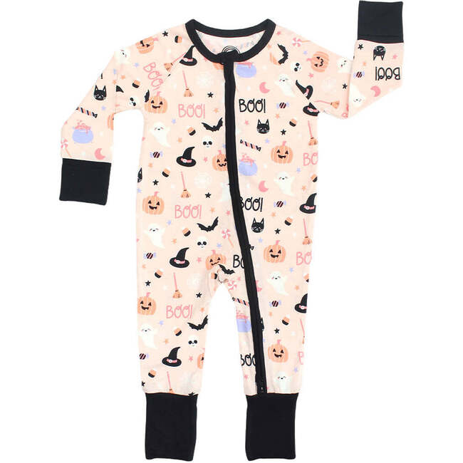 Sweet and Spooky Glow-in-the-Dark Halloween Bamboo Convertible Baby Pajamas Pink/Multi