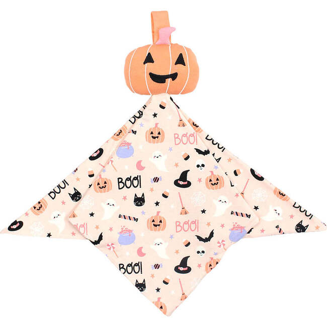 Sweet and Spooky Glow-in-the-Dark Halloween Pumpkin Baby Lovey Pink/Multi