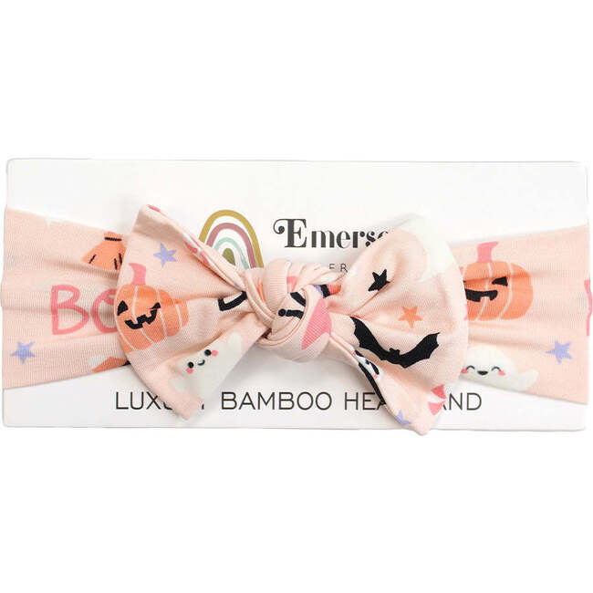 Sweet and Spooky Glow-in-the-Dark Halloween Bamboo Baby Headband Pink/Multi