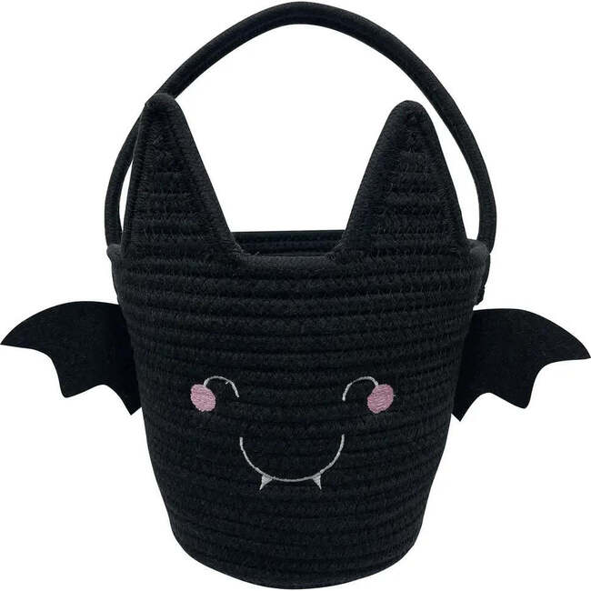 Lucy's Room Bat Rope Halloween Basket Black