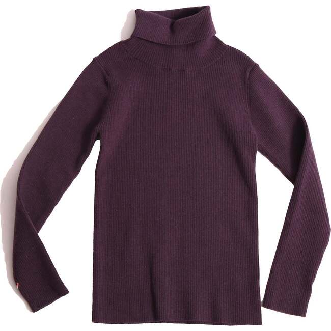 Slim Fit Ribbed Turtleneck, Prune