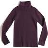 Slim Fit Ribbed Turtleneck, Prune - Shirts - 1 - thumbnail