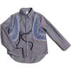 Malok Embroidered Vest Shirt, Breton - Button Downs - 1 - thumbnail