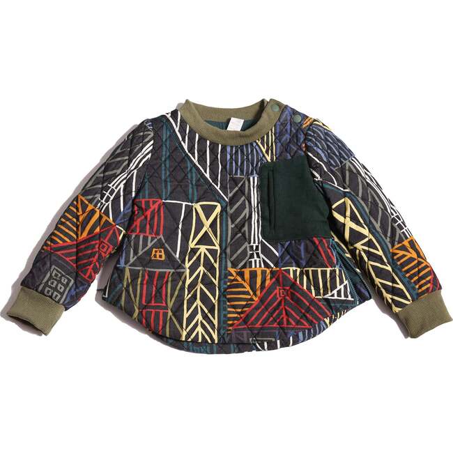 Harlequin Padded Zip Sweatshirt, Rainbow