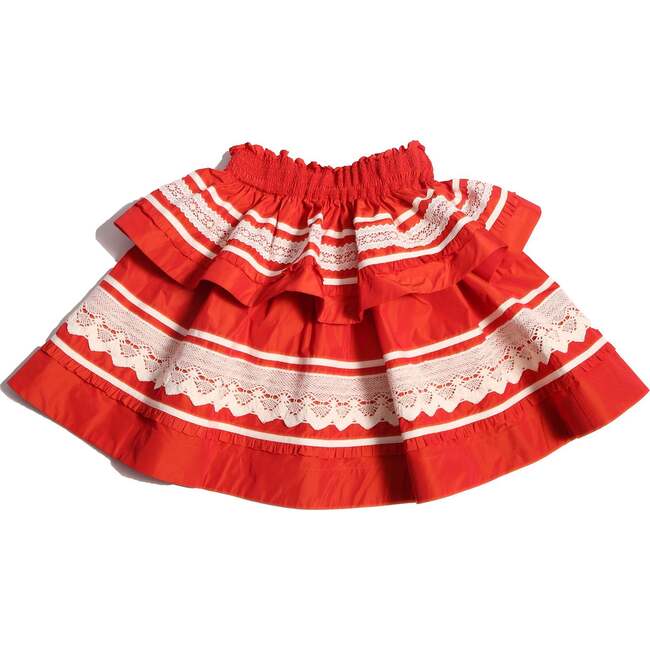 Brittany Smocked Tiered Skirt, Rouge - Skirts - 2