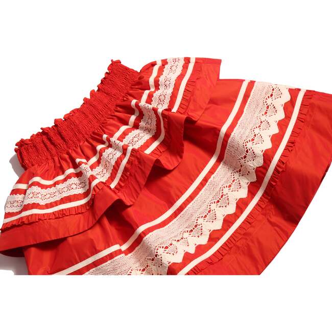 Brittany Smocked Tiered Skirt, Rouge - Skirts - 3