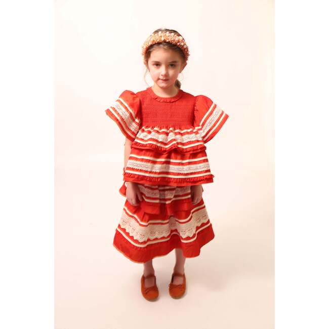 Brittany Smocked Tiered Skirt, Rouge - Skirts - 4