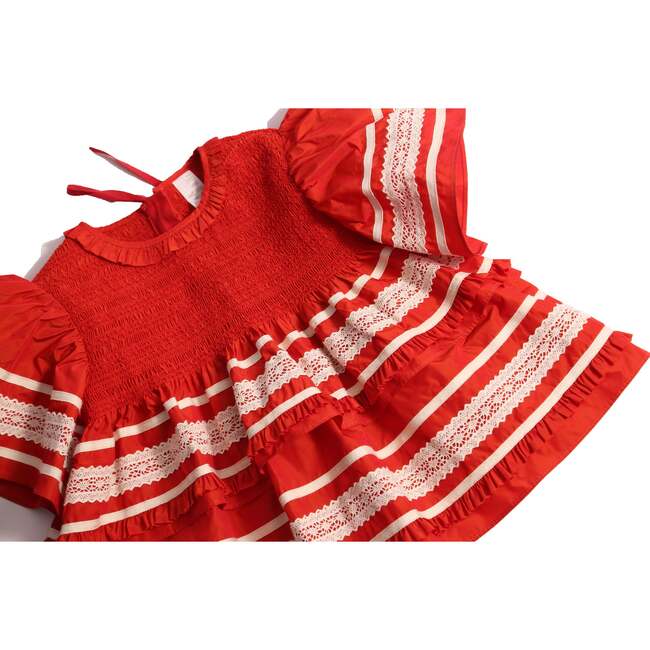 Brittany Smocked Tiered Blouse, Rouge - Blouses - 3