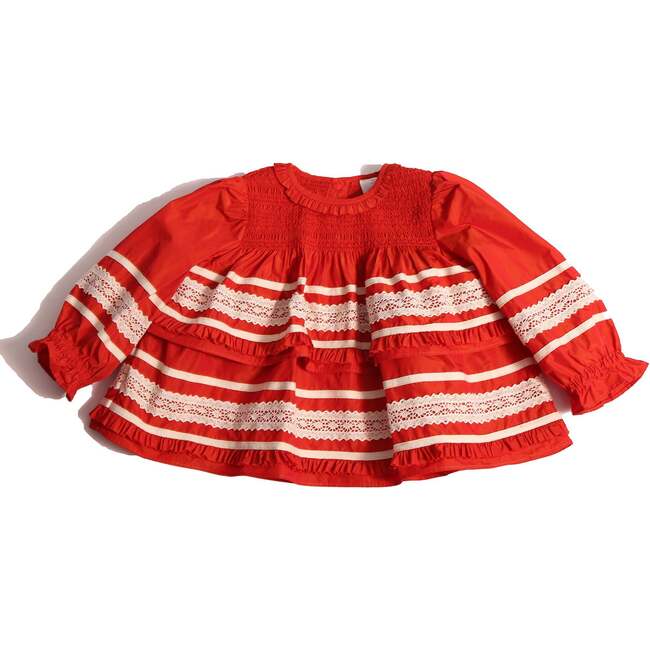 Baby Brittany Smocked Blouse, Rouge