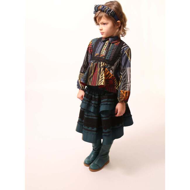 Brittany Smocked Tiered Skirt, Celtic - Skirts - 4