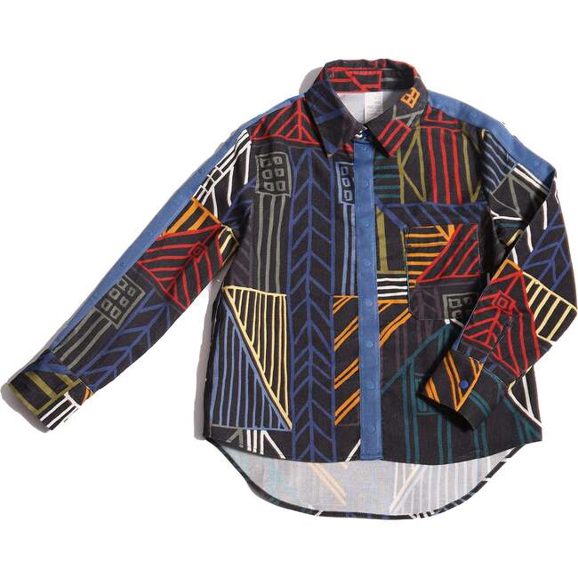 Amadi Multi Snap Shirt, Rainbow