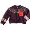 Aela Print Pullover, Prune - Sweatshirts - 1 - thumbnail