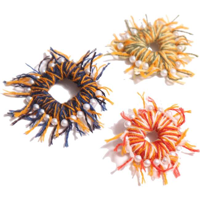 Aela Fringe Brooches (Set Of 3), Pepon Mix