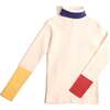 Patchwork Ribbed Turtleneck, Opal Mix - Shirts - 1 - thumbnail