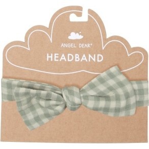 Mini Green Gingham Headband, Green