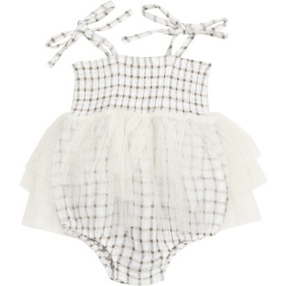 Cozy Plaid Tutu Bubble, Beige