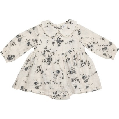 Climbing Roses Peter Pan Collar Bubble W/ Skirt, Oatmeal