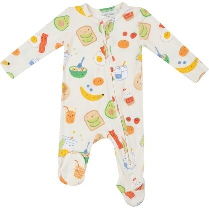 Breakfast Time 2 Way Zipper Footie, Multi