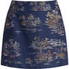 The Women's Tatiana Print Mid-Rise Mini Wrap Skirt, Navy Equestrian Toile - Skirts - 1 - thumbnail