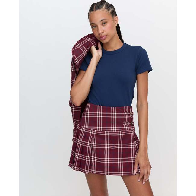 The Women's Inola Plaid Buckle Pleat Mini Skirt, Berry Wallace - Skirts - 2