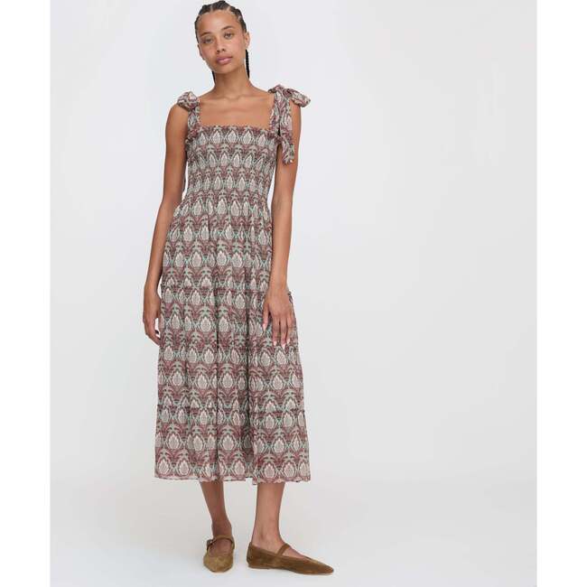 The Women's Ellie Ribbon Tie Strap A-Line Nap Dress, Sage Pinecone - Dresses - 2