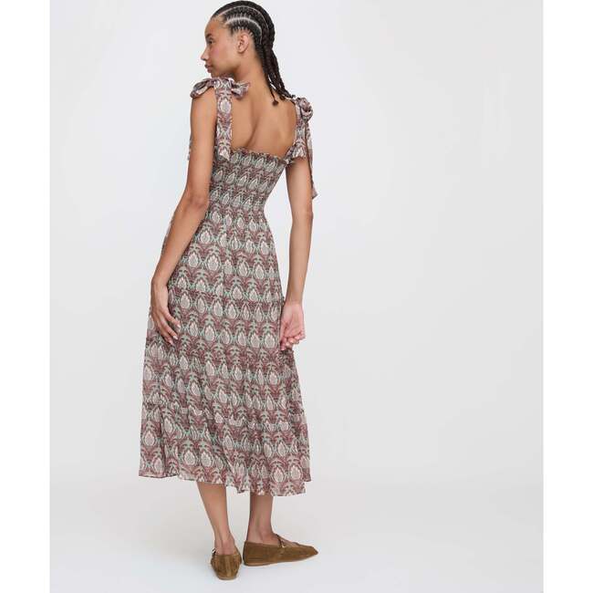 The Women's Ellie Ribbon Tie Strap A-Line Nap Dress, Sage Pinecone - Dresses - 3