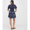 The Women's Vivi Print High Neck Puff Sleeve Midi Dress, Navy Equestrian Toile - Dresses - 3