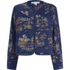 The Women's Amari Print Hook-N-Eye Quilted Jacket, Navy Equestrian Toile - Jackets - 1 - thumbnail