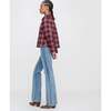 The Women's Blake Plaid Ruffle Collar Bell Sleeve Jacket, Berry Wallace - Jackets - 4