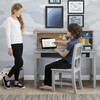 Kids' Wood Desk with Hutch & Chair, Grey - Desks - 3 - thumbnail