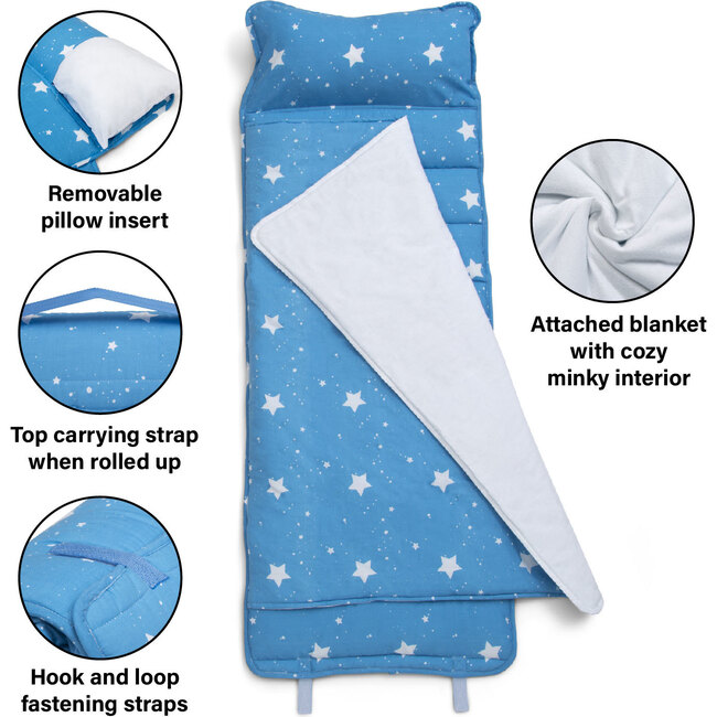 Nap Mat with Pillow and Blanket, Blue - Sleepbags - 3