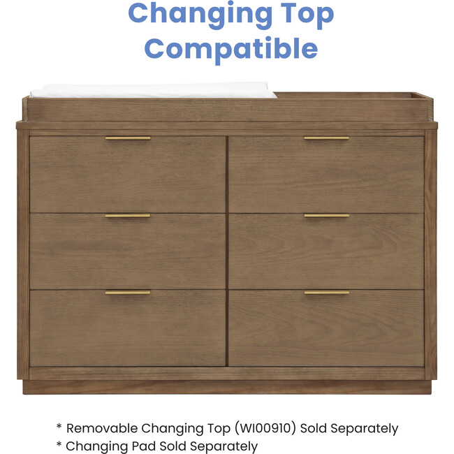 Forever 6 Drawer Dresser, Naturals Collection Brown - Dressers - 5