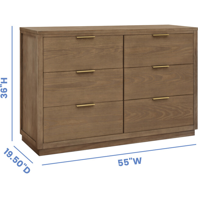 Forever 6 Drawer Dresser, Naturals Collection Brown - Dressers - 6