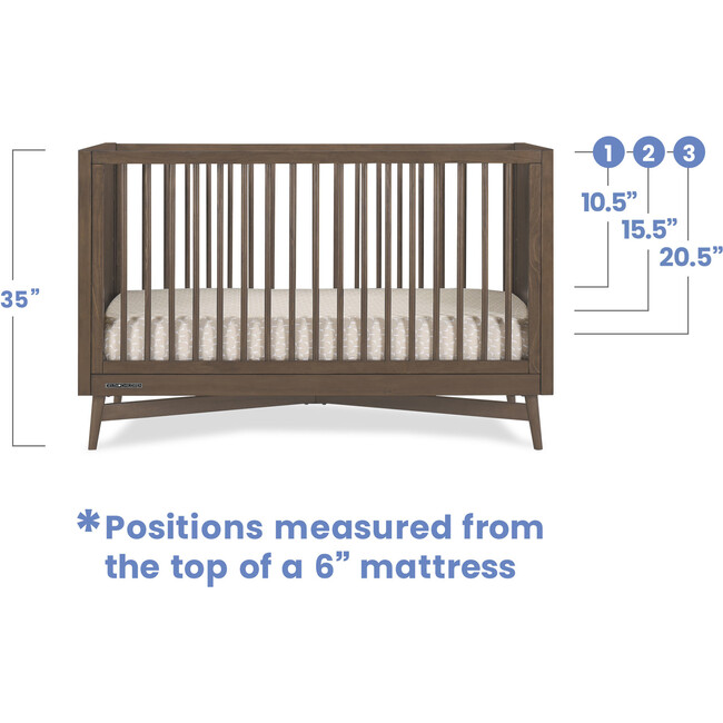 Dylan 4-in-1 Convertible Crib, Dark Brown - Cribs - 6