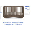 Dylan 4-in-1 Convertible Crib, Dark Brown - Cribs - 6