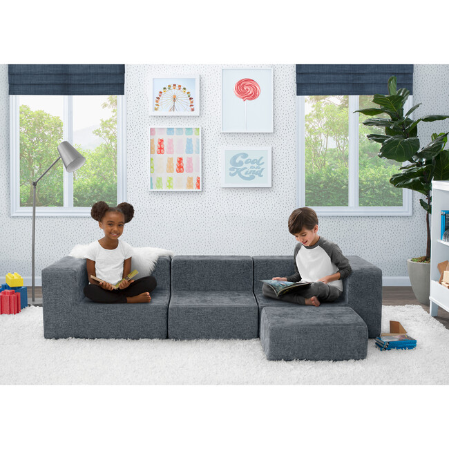 Cozee 4-Piece Sectional Sofa Set, Grey - Kids Seating - 2