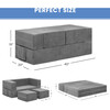 Convertible Kids Sofa & Play Set with 2 Ottomans, Grey - Kids Seating - 7