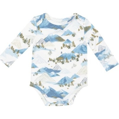 Mountains Bodysuit, Blue