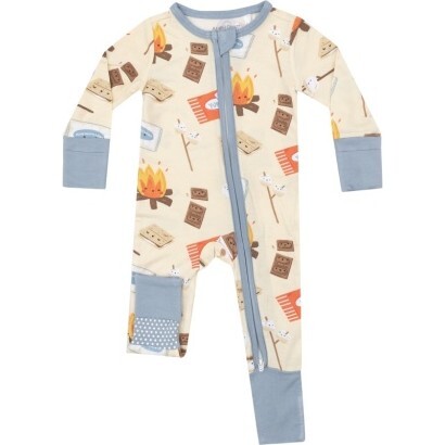 Smores 2-Way Zipper Romper, Beige