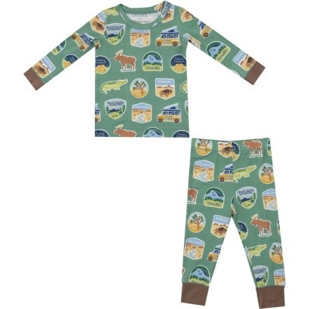 National Park Stickers Loungewear Set, Green