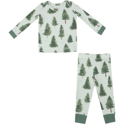 Forest Trees Loungewear Set, Green